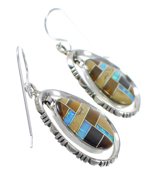 Multicolor Genuine Sterling Silver Earrings EX41036